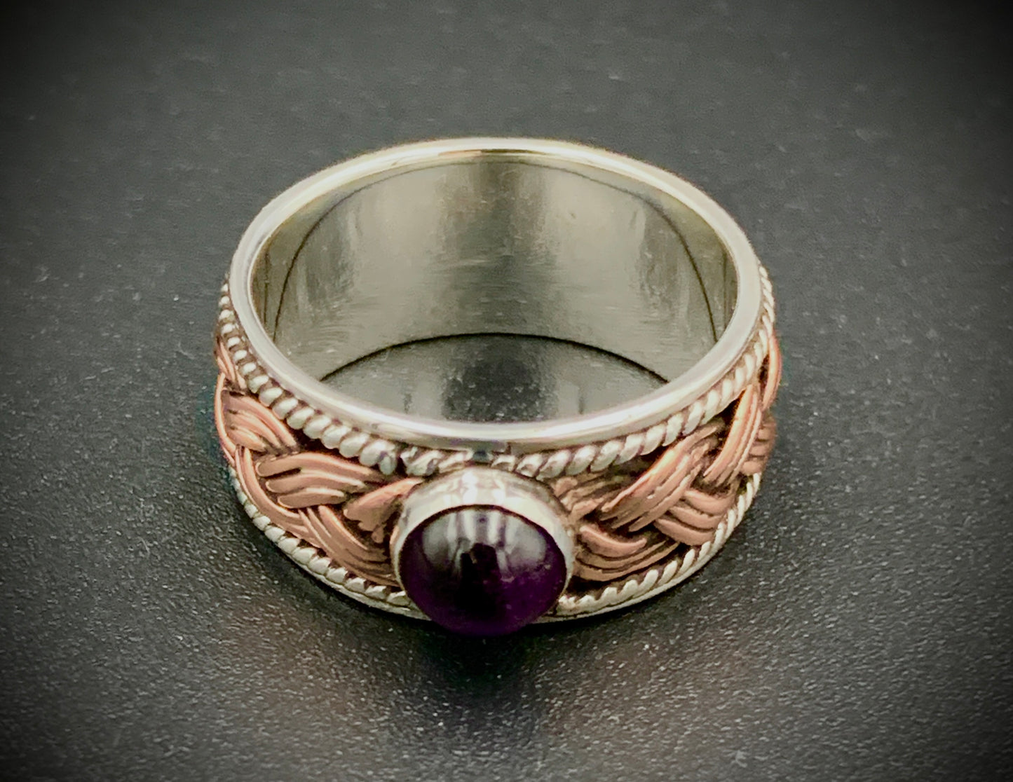 ANCIENT EYE WOVEN SILVER & COPPER RING - CUSTOM SIZES!