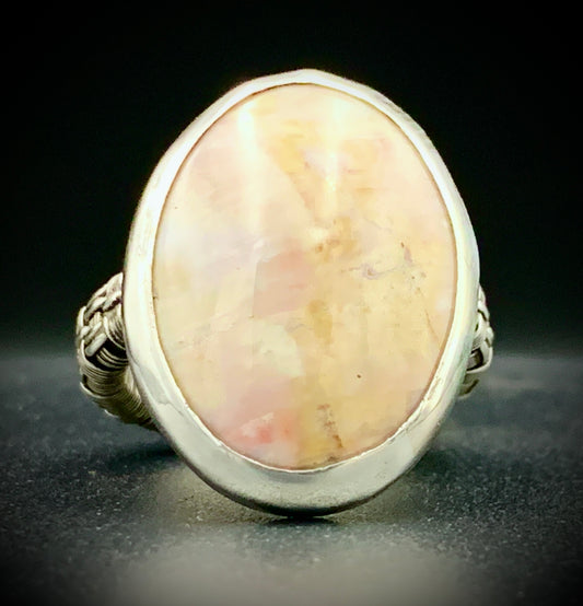 PINK OPAL RING - SIZE 8