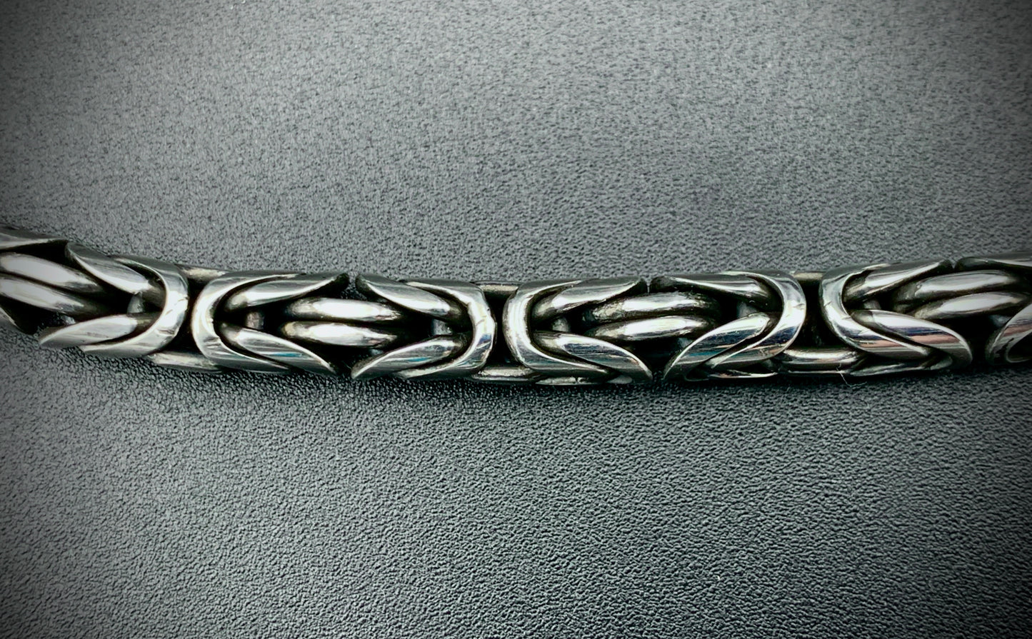 TURQUOISE & AMETHYST BYZANTINE CHAIN NECKLACE 6MM CUSTOM SIZES!