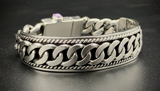 SPIRIT GANGSTER HYBRID CUFF/CHAIN BRACELET - SIZE 8.5 INCH