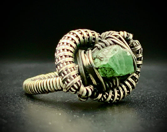 PERIDOT WIRE WRAP RING - SIZE 7
