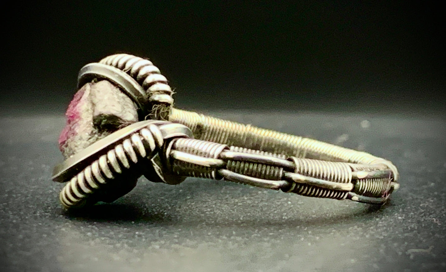 RUBY WIRE WRAP RING - SIZE 7