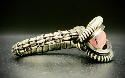 PINK TOURMALINE WIRE WRAP RING - SIZE 6.5