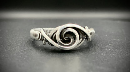 SPIRAL EYE WIRE WRAP RING - SIZE 9.5