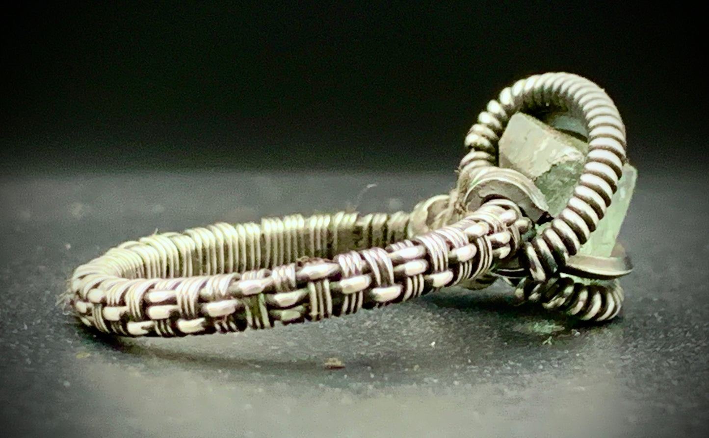 FLUORITE WIRE WRAP RING- SIZE 8