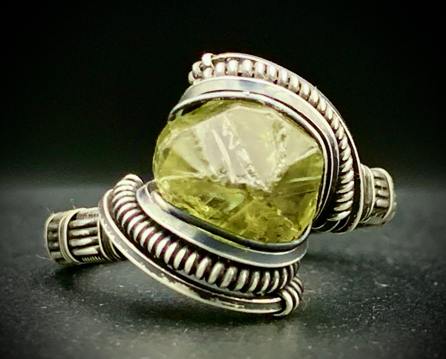 TOPAZ WIRE WRAP RING - SIZE 11.5