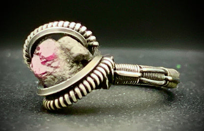 RUBY WIRE WRAP RING - SIZE 7