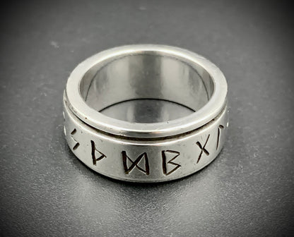 VIKING RUNE SPINNER RING - SIZE 10