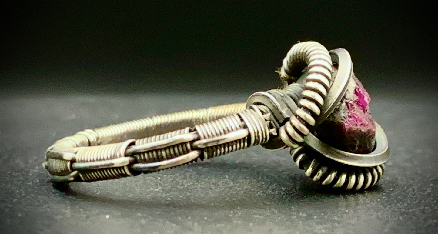 RUBY WIRE WRAP RING - SIZE 7