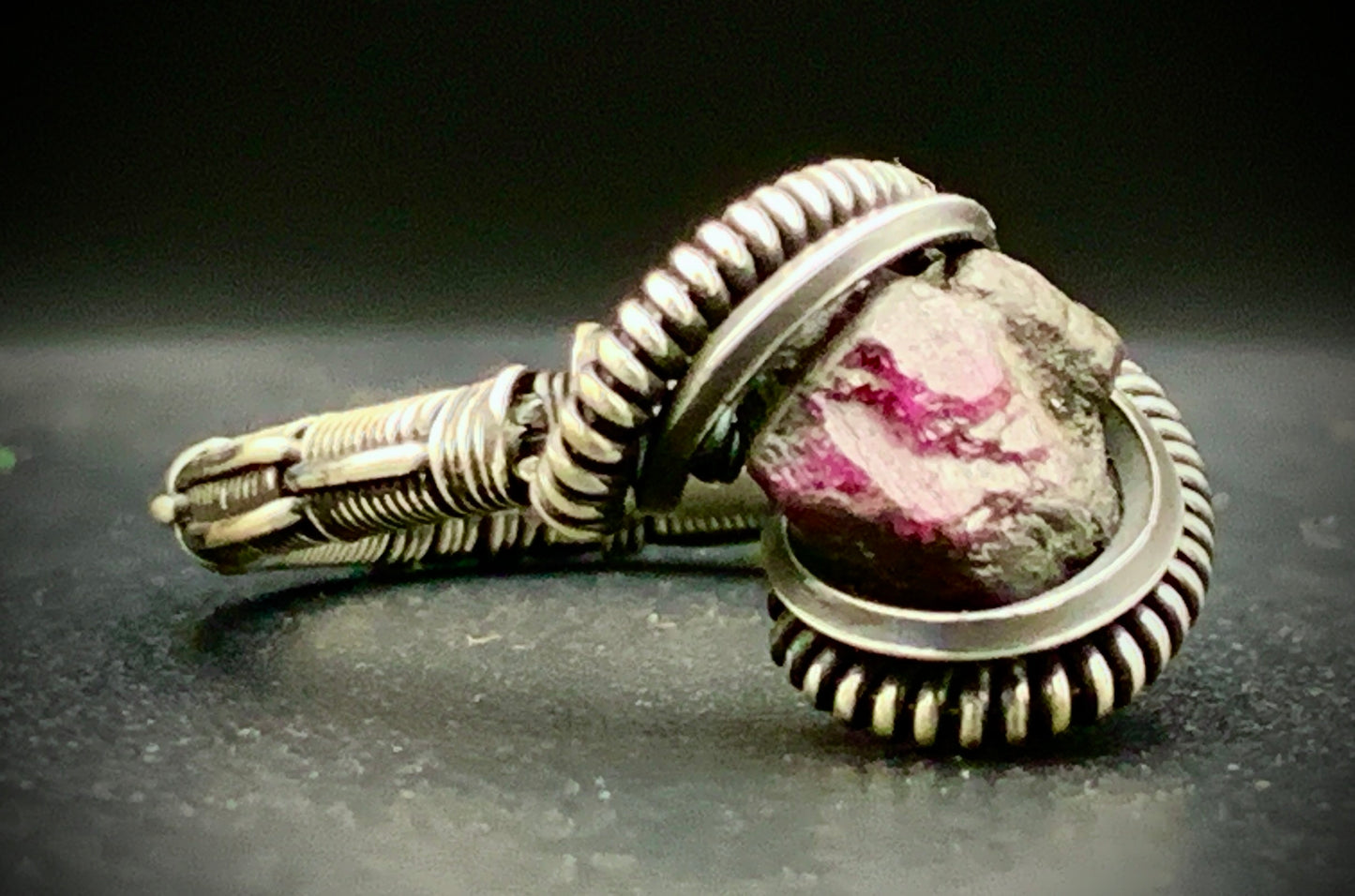 RUBY WIRE WRAP RING - SIZE 7