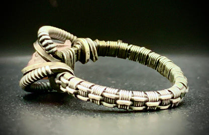 PINK TOURMALINE WIRE WRAP RING - SIZE 6.5