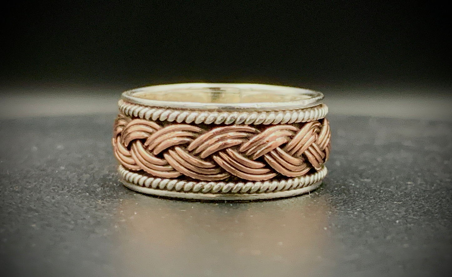 ANCIENT EYE WOVEN SILVER & COPPER RING - CUSTOM SIZES!