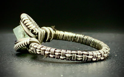 FLUORITE WIRE WRAP RING- SIZE 8