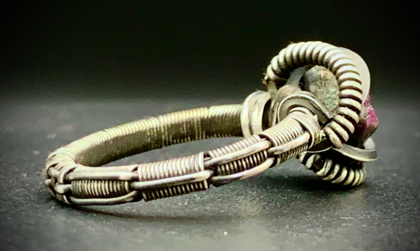 RUBY WIRE WRAP RING - SIZE 7