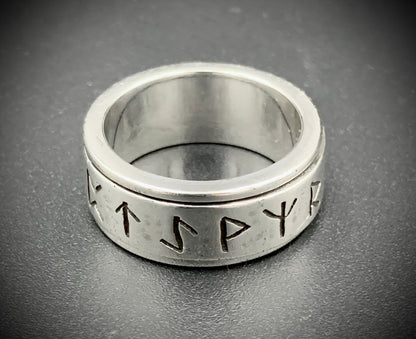 VIKING RUNE SPINNER RING - SIZE 10