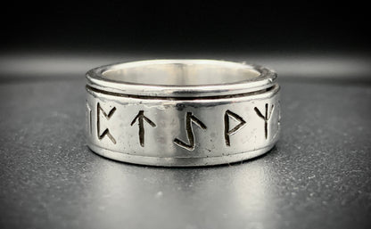 VIKING RUNE SPINNER RING - SIZE 10