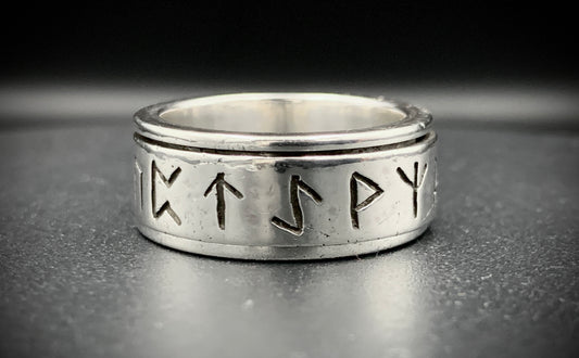 VIKING RUNE SPINNER RING - SIZE 10