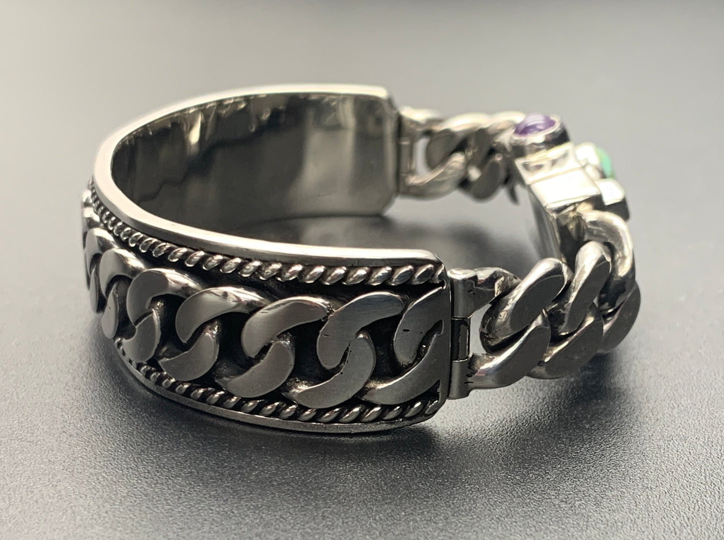 SPIRIT GANGSTER HYBRID CUFF/CHAIN BRACELET - SIZE 8.5 INCH