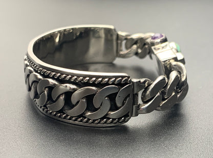 SPIRIT GANGSTER HYBRID CUFF/CHAIN BRACELET - SIZE 8.5 INCH