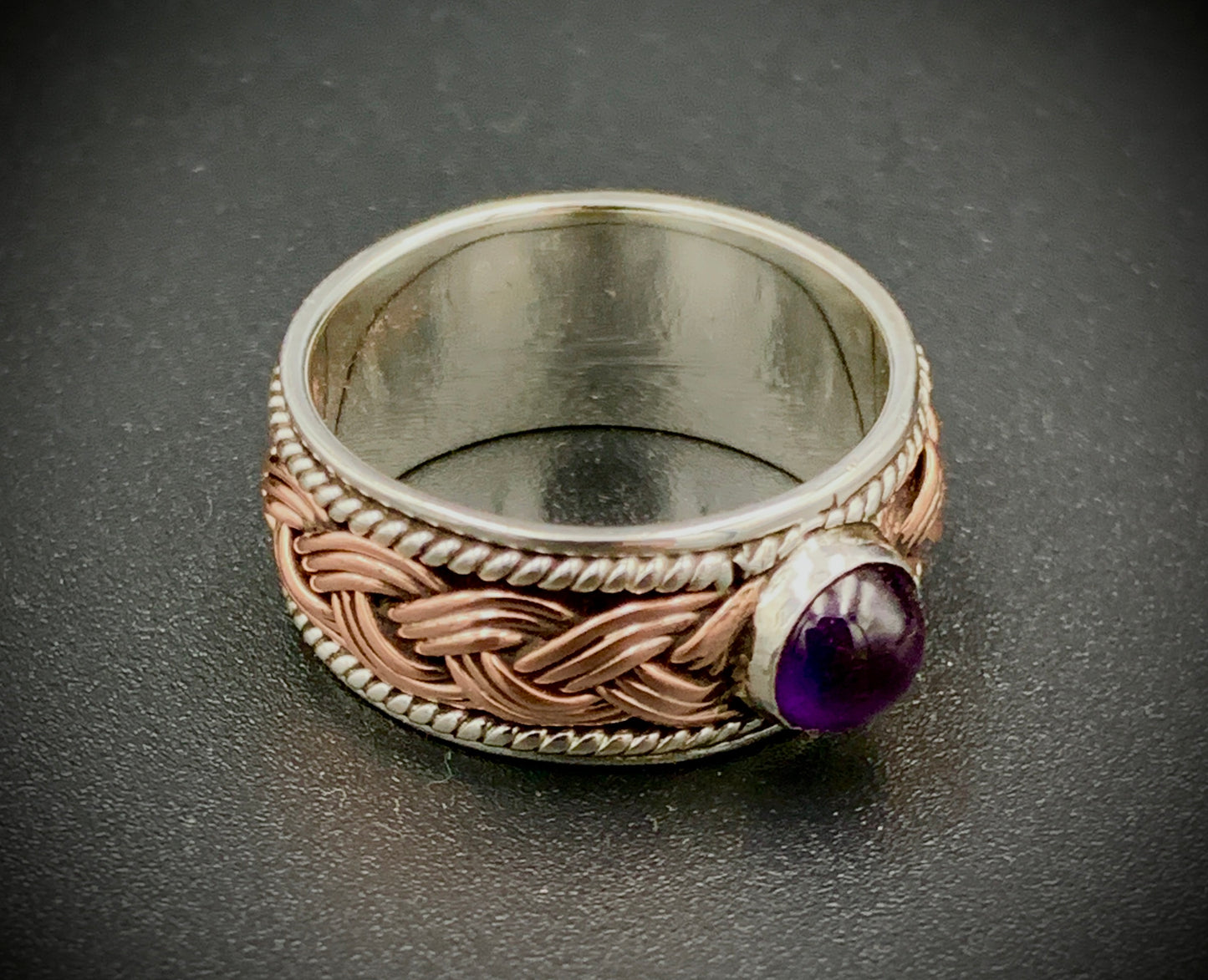 ANCIENT EYE WOVEN SILVER & COPPER RING - CUSTOM SIZES!