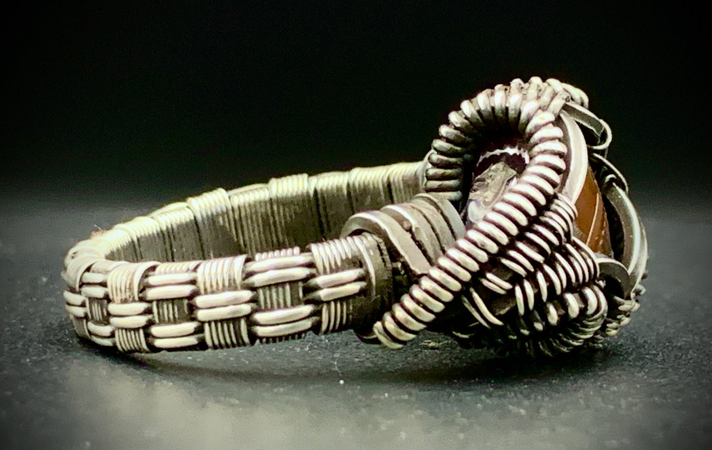 FIRE AGATE WIRE WRAP RING - SIZE 11