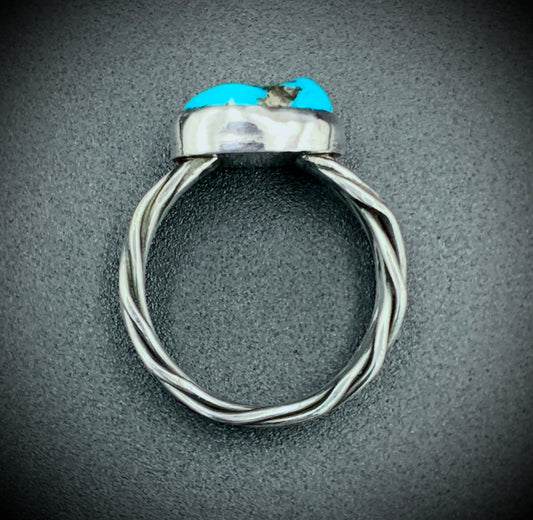 TURQUIOSE WOVEN BAND RING - SIZE 9