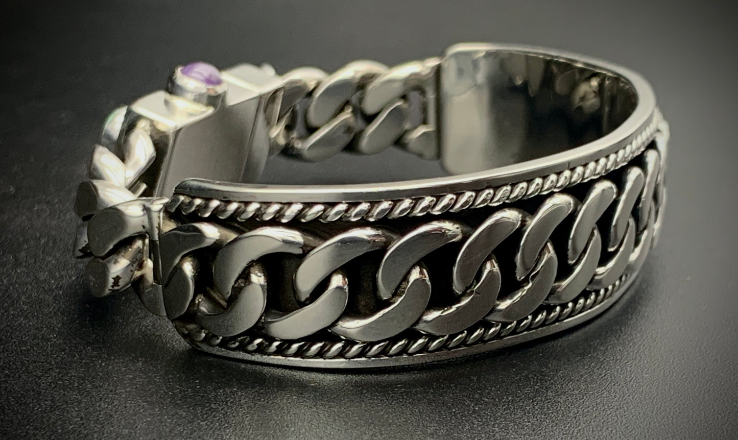 SPIRIT GANGSTER HYBRID CUFF/CHAIN BRACELET - SIZE 8.5 INCH