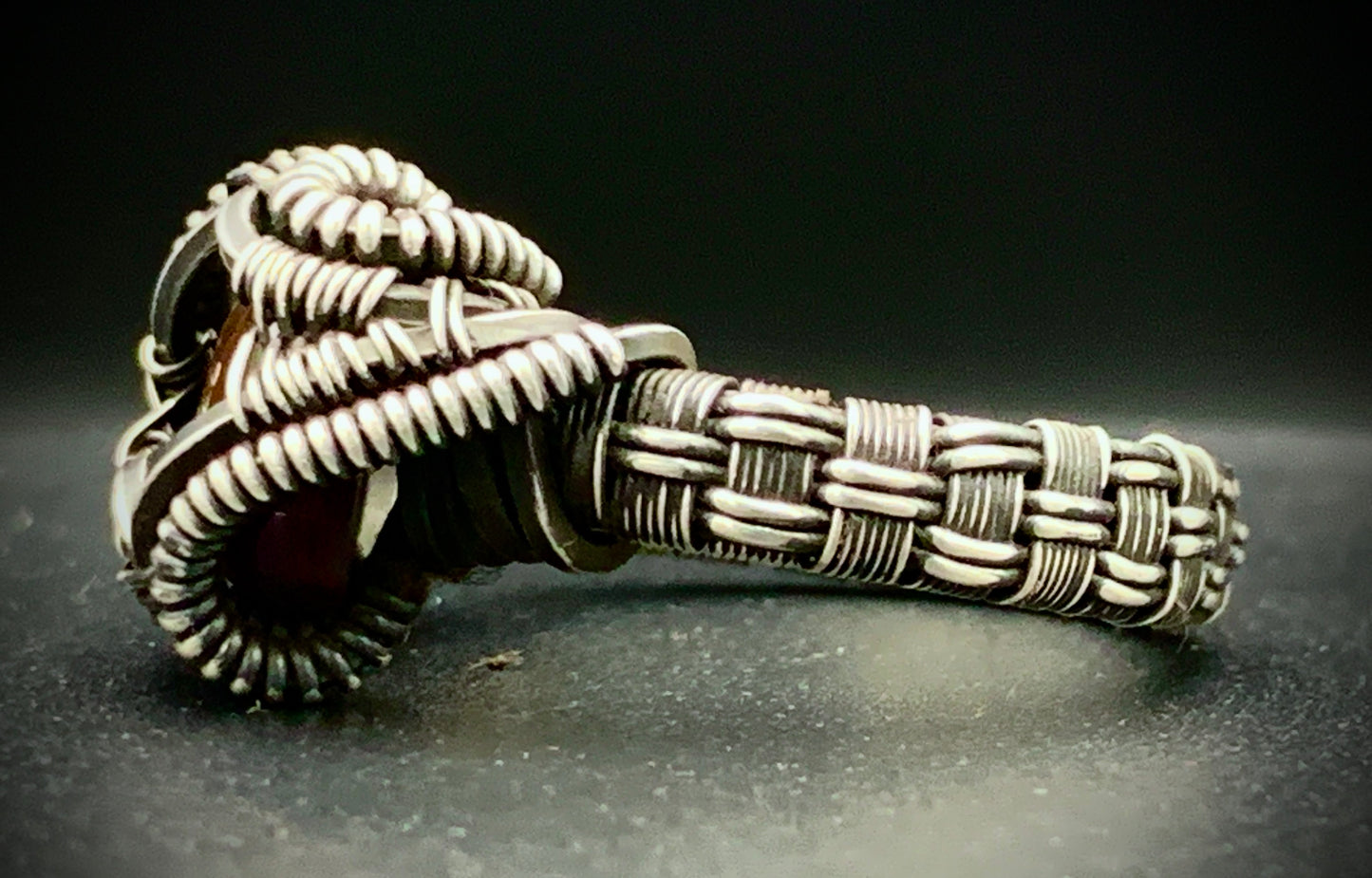 FIRE AGATE WIRE WRAP RING - SIZE 11