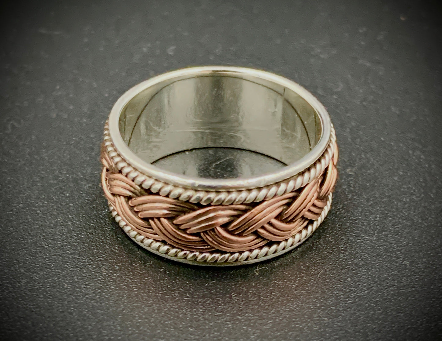 ANCIENT EYE WOVEN SILVER & COPPER RING - CUSTOM SIZES!