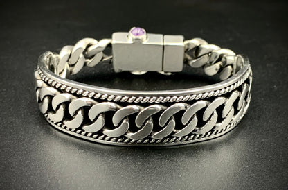 SPIRIT GANGSTER HYBRID CUFF/CHAIN BRACELET - SIZE 8.5 INCH