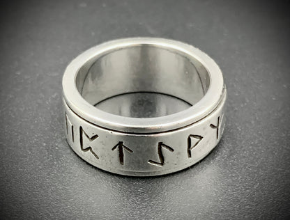 VIKING RUNE SPINNER RING - SIZE 10