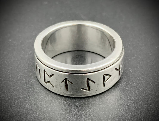 VIKING RUNE SPINNER RING - SIZE 10