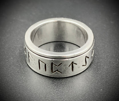VIKING RUNE SPINNER RING - SIZE 10