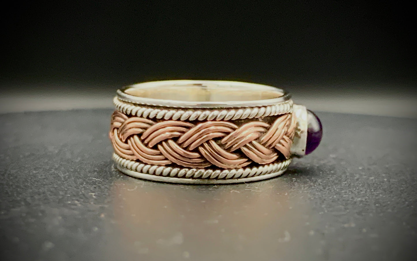 ANCIENT EYE WOVEN SILVER & COPPER RING - CUSTOM SIZES!