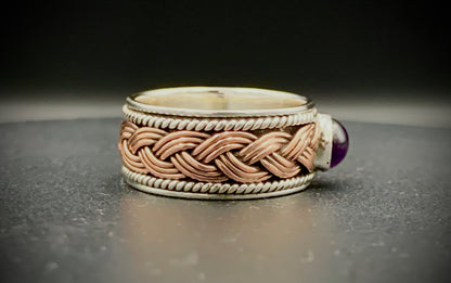 ANCIENT EYE WOVEN SILVER & COPPER RING - CUSTOM SIZES!
