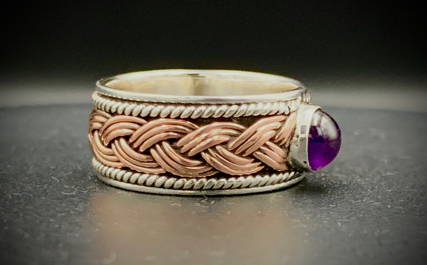 ANCIENT EYE WOVEN SILVER & COPPER RING - CUSTOM SIZES!