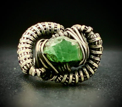 PERIDOT WIRE WRAP RING - SIZE 7