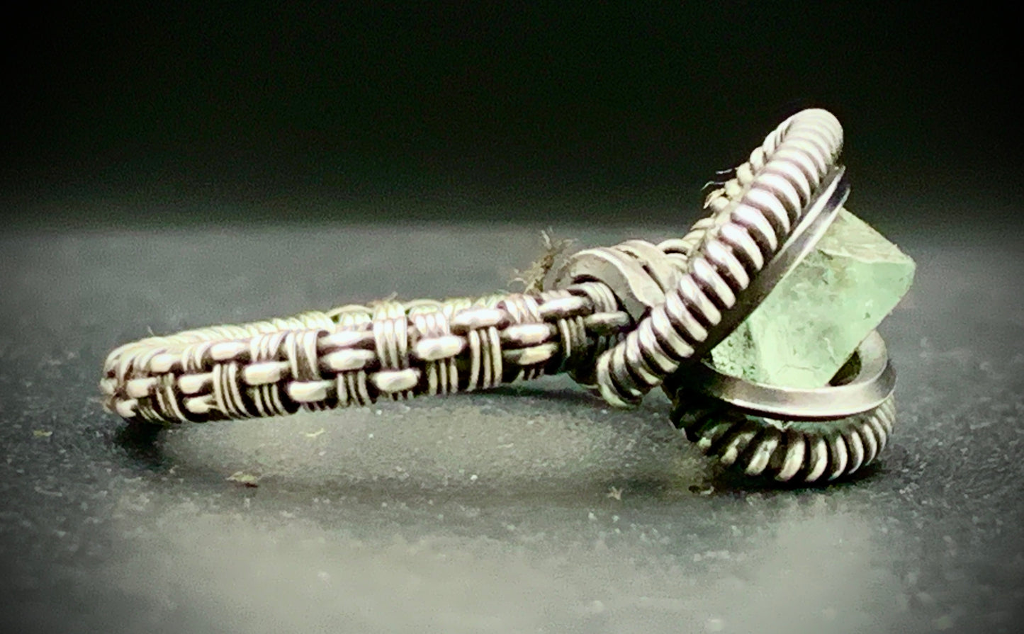 FLUORITE WIRE WRAP RING- SIZE 8