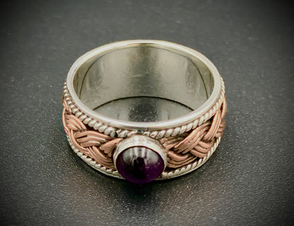 ANCIENT EYE WOVEN SILVER & COPPER RING - CUSTOM SIZES!