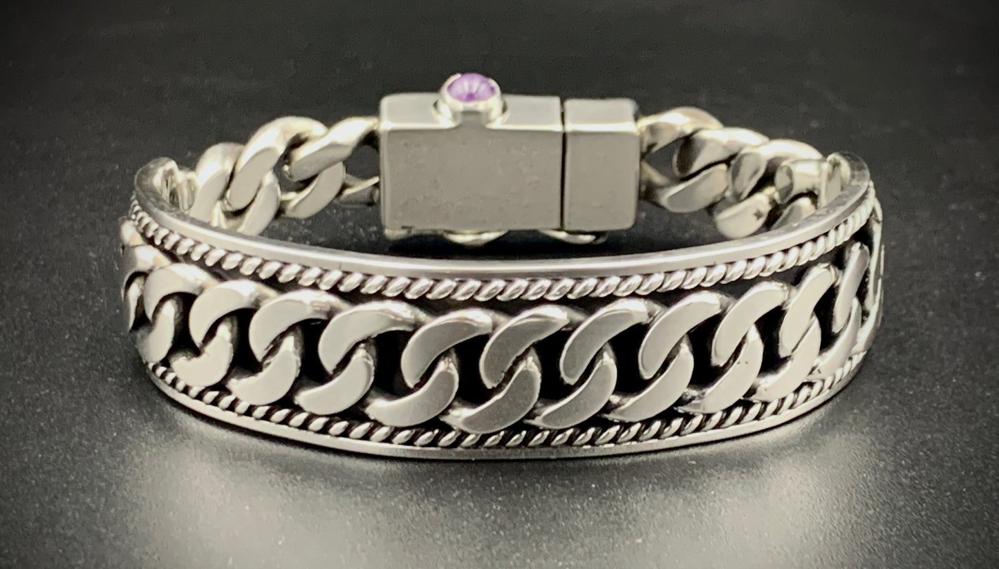 SPIRIT GANGSTER HYBRID CUFF/CHAIN BRACELET - SIZE 8.5 INCH