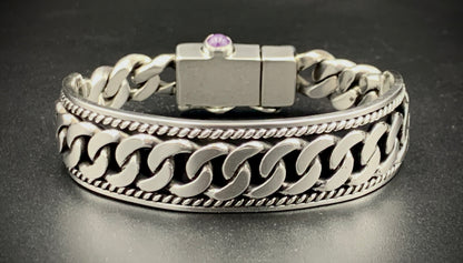 SPIRIT GANGSTER HYBRID CUFF/CHAIN BRACELET - SIZE 8.5 INCH