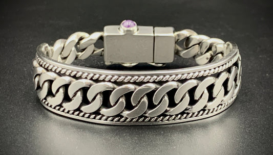 SPIRIT GANGSTER HYBRID CUFF/CHAIN BRACELET - SIZE 8.5 INCH