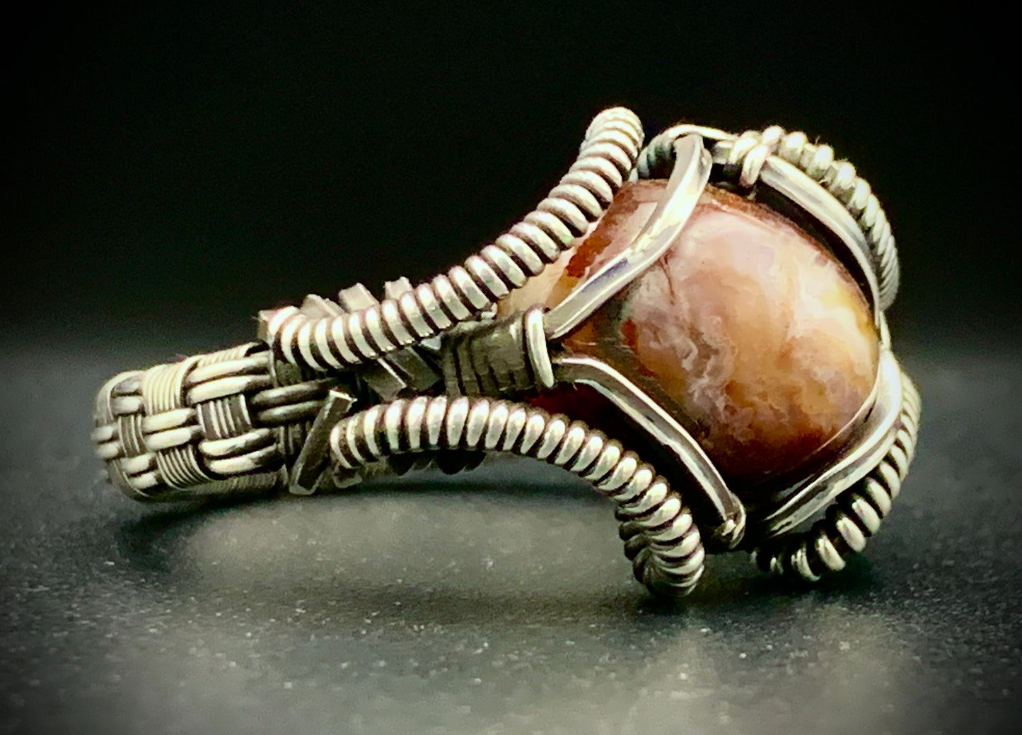 FIRE AGATE RING - SIZE 13
