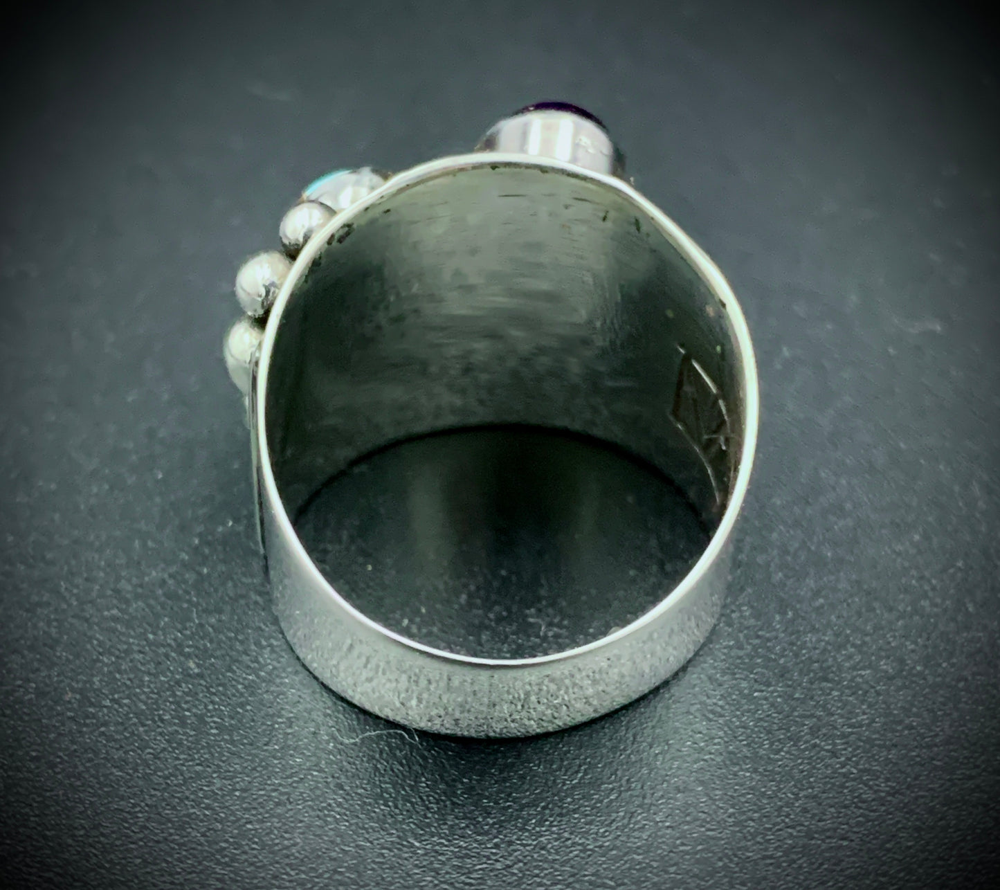 TURQUOISE & AMETHYST POWER RING - SIZE 7.5