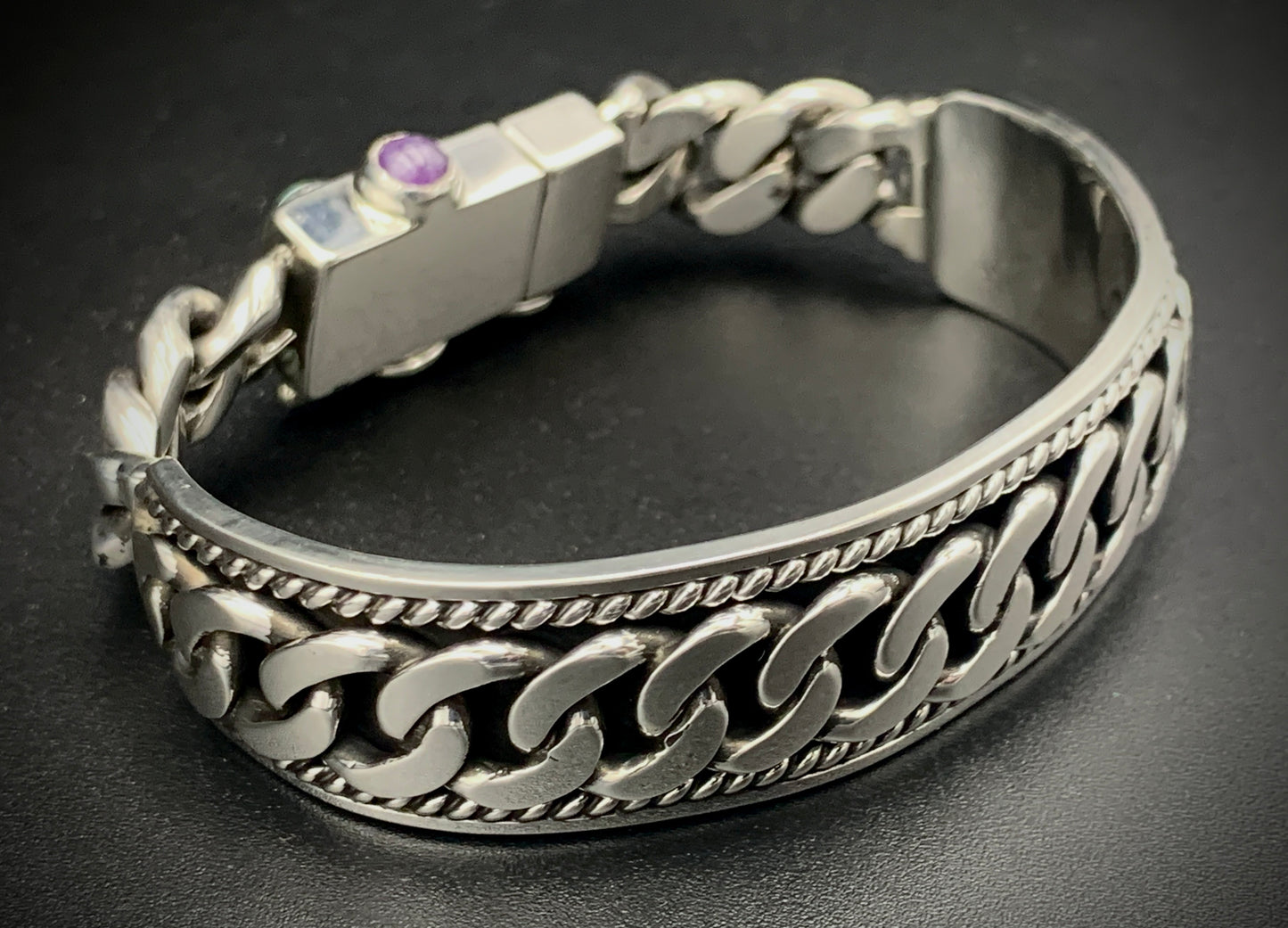 SPIRIT GANGSTER HYBRID CUFF/CHAIN BRACELET - SIZE 8.5 INCH