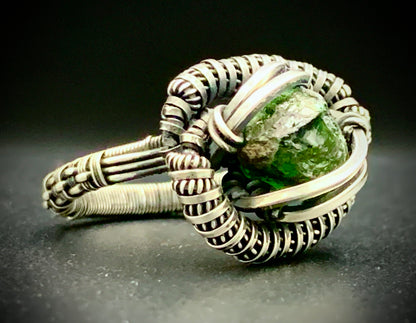 PERIDOT WIRE WRAP RING - SIZE 8