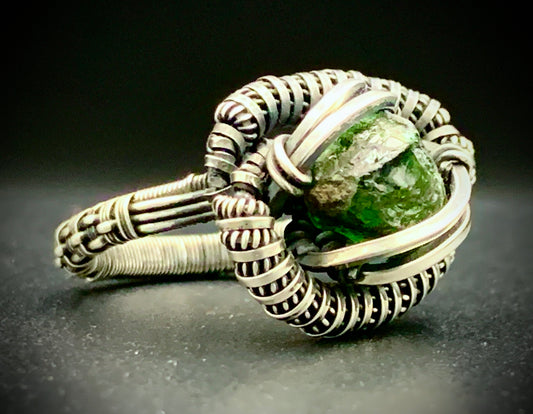 PERIDOT WIRE WRAP RING - SIZE 8