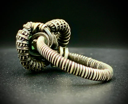 PERIDOT WIRE WRAP RING - SIZE 7