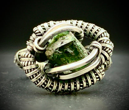 PERIDOT WIRE WRAP RING - SIZE 8