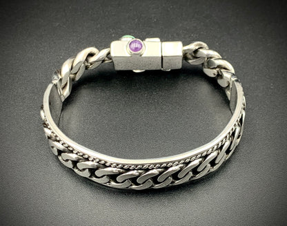 SPIRIT GANGSTER HYBRID CUFF/CHAIN BRACELET - SIZE 8.5 INCH